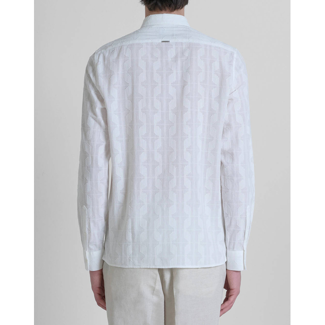 Product ANTONY MORATO MMSL00614FA440054 MIN OF 6 SHIRT BARCELONA REGULAR STRAIGHT FIT IN DOBBY COTTON FABRIC ABSTRACT GEOMETRIC PATTERN MEN'S SHIRT base image