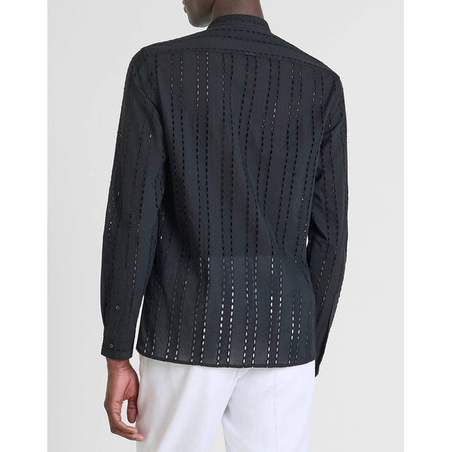 Product ANTONY MORATO MMSL00668FA440063 MIN OF 6 SHIRT MADRID REGULAR STRAIGTH FIT IN EMBROIDERED POPELINE COTTON FABRIC WITH LOGOED METAL BADGE ΠΟΥΚΑΜΙΣΟ ΑΝΔΡΙΚΟ base image