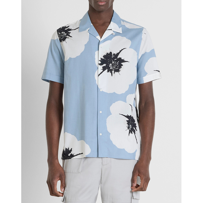 Product ANTONY MORATO MMSS00171FA430630 MIN OF 6 SHIRT HONOLULU REGULAR STRAIGHT FIT IN PRINTED COTTON VISCOSE BLEND FABRIC WITH LOGOED METAL BADGE ΜΠΛΟΥΖΑ ΑΝΔΡΙΚΟ base image