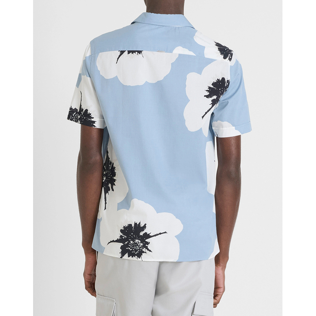 Product ANTONY MORATO MMSS00171FA430630 MIN OF 6 SHIRT HONOLULU REGULAR STRAIGHT FIT IN PRINTED COTTON VISCOSE BLEND FABRIC WITH LOGOED METAL BADGE ΜΠΛΟΥΖΑ ΑΝΔΡΙΚΟ base image