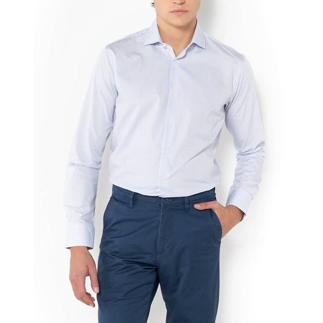 Product THE BOSTONIANS  ΠΟΥΚΑΜΙΣΟ CHESTER ΠΟΠΛΙΝΑ CUSTOM FIT MiniCheck POPLIN Semi-rex Custom Fit base image