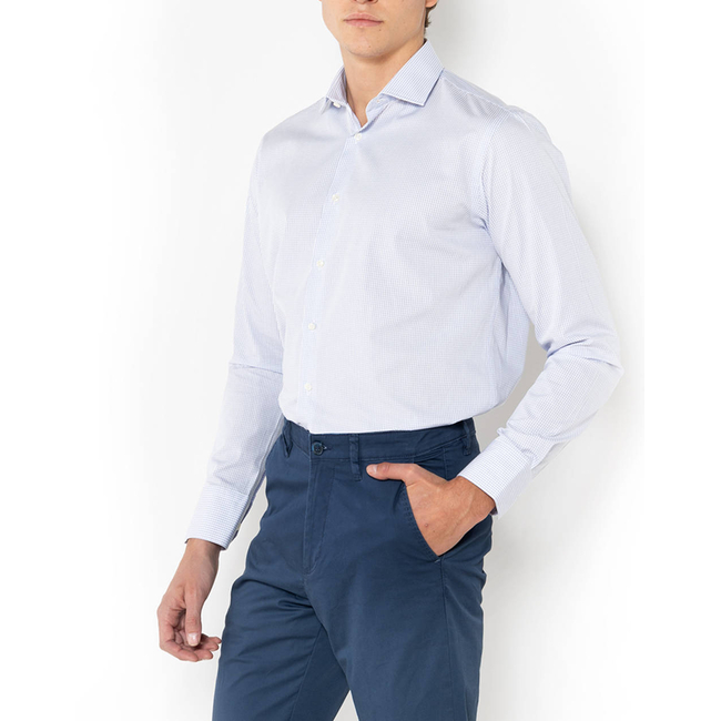 Product THE BOSTONIANS  ΠΟΥΚΑΜΙΣΟ CHESTER ΠΟΠΛΙΝΑ CUSTOM FIT MiniCheck POPLIN Semi-rex Custom Fit base image