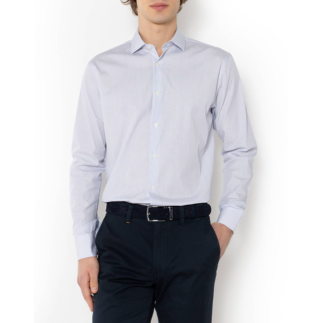Product THE BOSTONIANS  ΠΟΥΚΑΜΙΣΟ ACORN ΠΟΠΛΙΝΑ CUSTOM FIT Stripe POPLIN Semi-rex Custom FIT base image