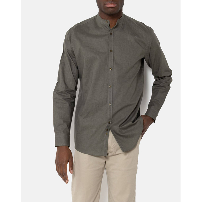 Product THE BOSTONIANS  ΠΟΥΚΑΜΙΣΟ ΒΑΜΒΑΚΙ ΛΙΝΟ CUSTOM FIT Plain COTTONLINEN Mao CustomFit base image