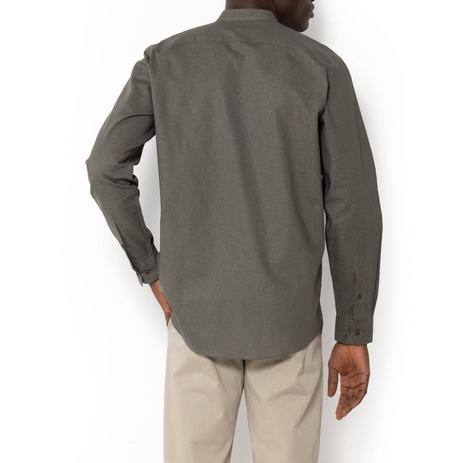 Product THE BOSTONIANS  ΠΟΥΚΑΜΙΣΟ ΒΑΜΒΑΚΙ ΛΙΝΟ CUSTOM FIT Plain COTTONLINEN Mao CustomFit base image