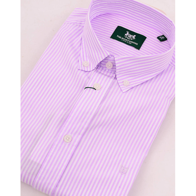 Product THE BOSTONIANS ACORN POPLIN SHIRT REGULAR FIT Stripe POPLIN Button-down Regular Fit base image