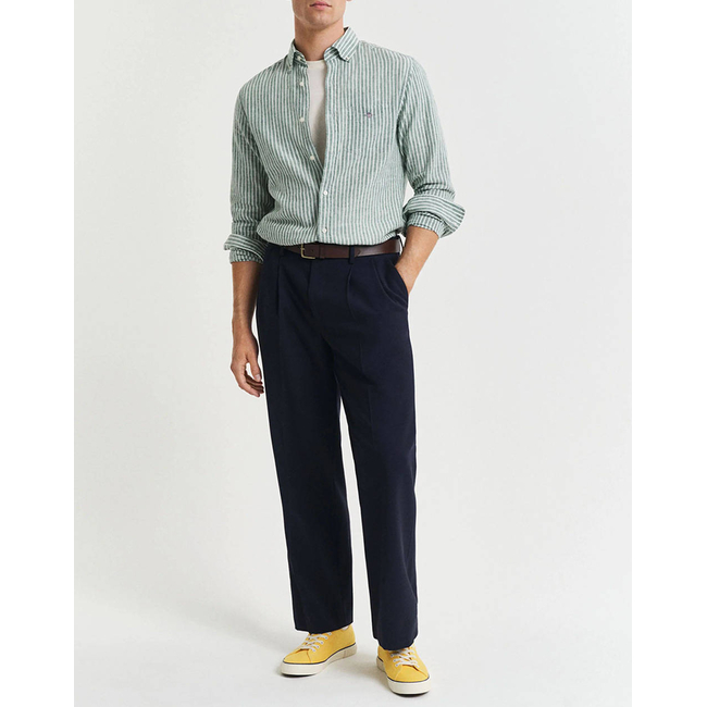 Product GANT LS REG COTTON LINEN STRIPE SHIRT base image