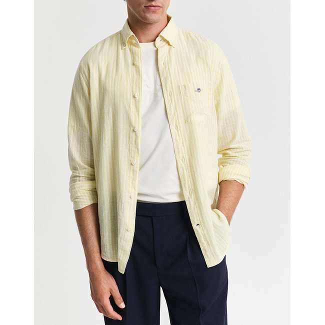 Product GANT LS REG COTTON LINEN STRIPE SHIRT base image