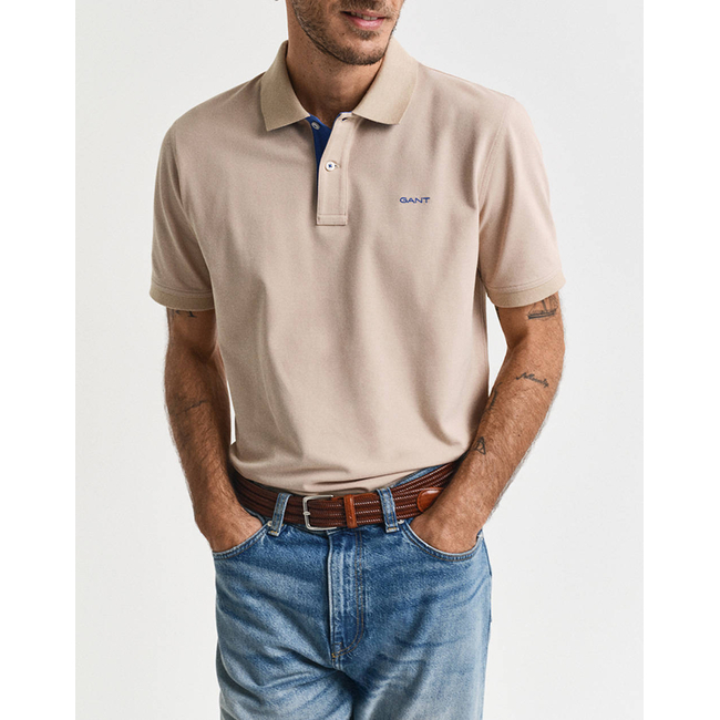 Product GANT KM REG CONTRAST PIQUE SS POLO T-SHIRT base image