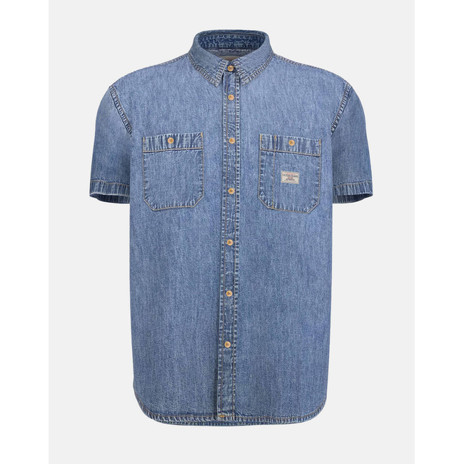 Product GUESS JEANS GJ REGULAR SS DENIM - ECO ORG CO 7074 RG INDIGO ΠΟΥΚΑΜΙΣΟ ΑΝΔΡΙΚΟ base image