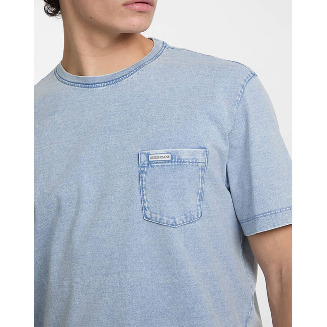 Product GUESS JEANS GJ SS CN REG PKT TEE - ORGANIC INDIGO COTTON 100 180 ΜΠΛΟΥΖΑ ΑΝΔΡΙΚΟ base image