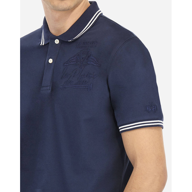 Product LA MARTINA MEN'S POLO SHIRT SEMI PIQUET STRETCH base image