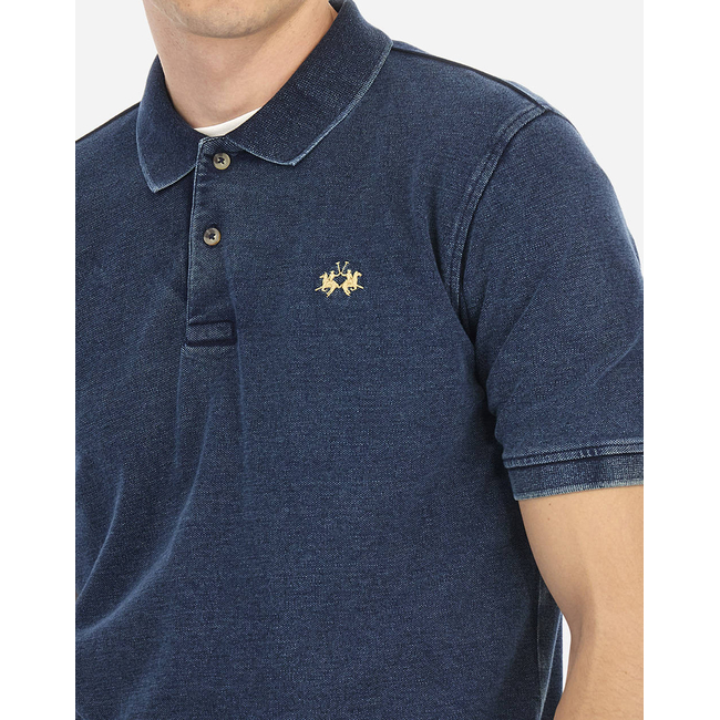 Product LA MARTINA POLO SHIRT SS MAN S/S POLO INDIGO PIQUET base image