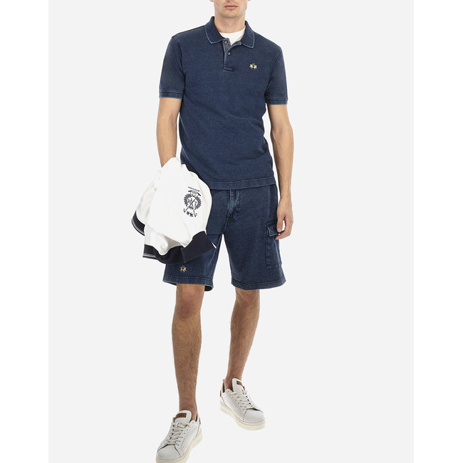 Product LA MARTINA POLO SHIRT SS MAN S/S POLO INDIGO PIQUET base image