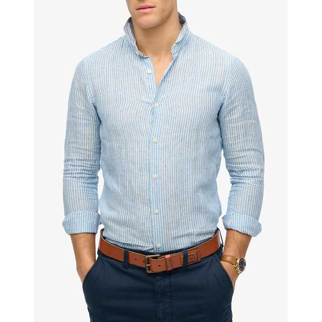Product SUPERDRY D2 STUD VACATION L/S LINEN SHIRT MEN base image