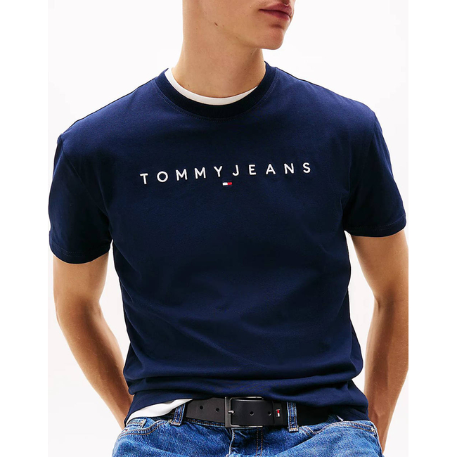 Product TOMMY JEANS TJM REG LINEAR LOGO TEE EXT base image
