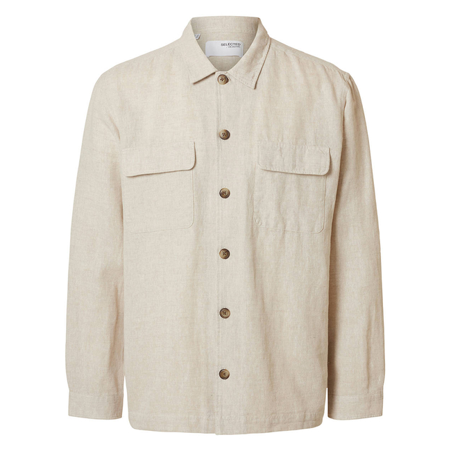 Product SELECTED SLH-LEROY LINEN BLEND OVERSHIRT LS NOOS base image