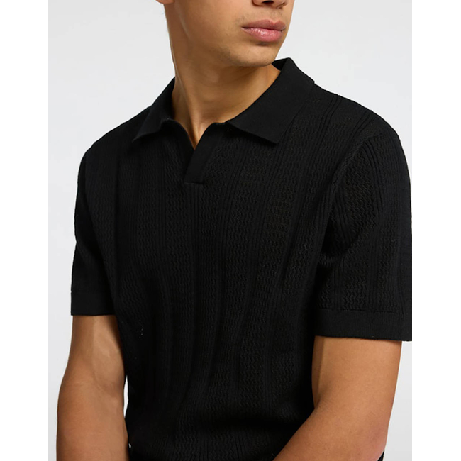 Product SELECTED SLHWELLS SS KNIT CROCHET OPEN POLO base image