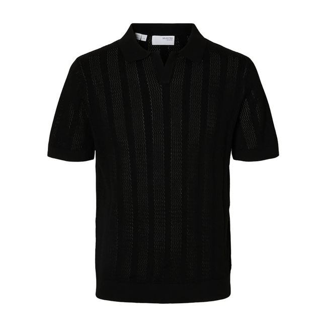 Product SELECTED SLHWELLS SS KNIT CROCHET OPEN POLO base image