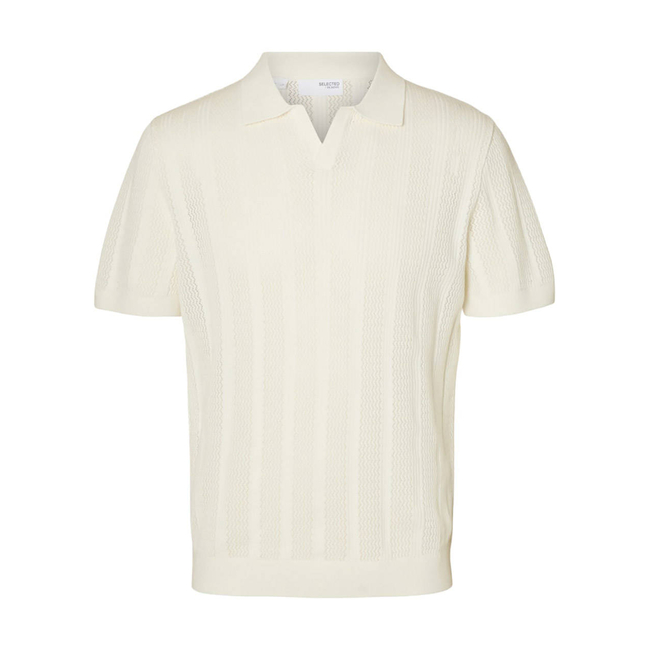 Product SELECTED SLHWELLS SS KNIT CROCHET OPEN POLO base image