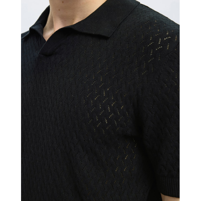 Product SELECTED SLHLINO SS KNIT CROCHET OPEN POLO base image