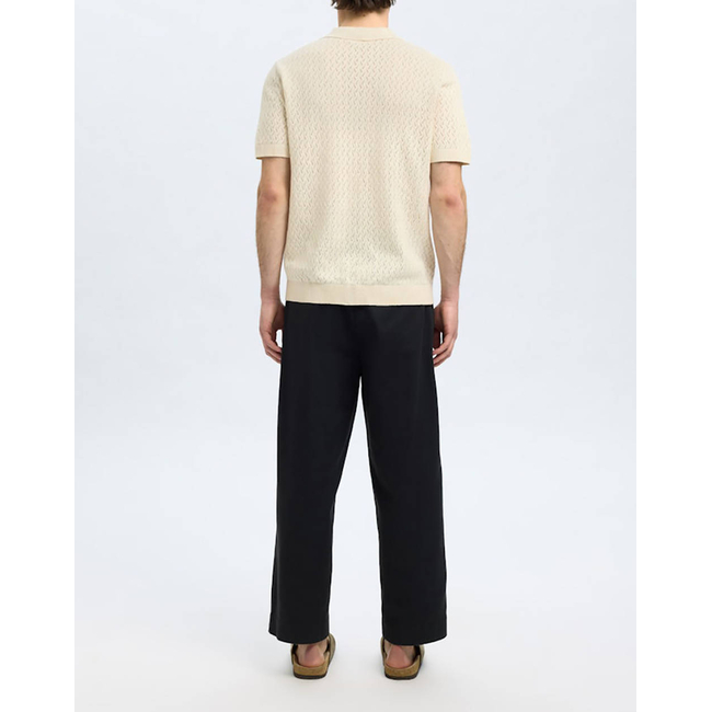 Product SELECTED SLHLINO SS KNIT CROCHET OPEN POLO base image