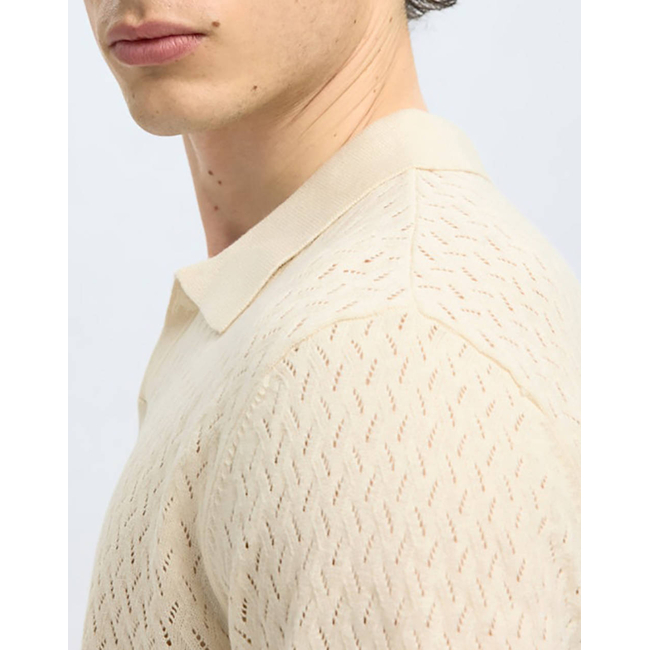 Product SELECTED SLHLINO SS KNIT CROCHET OPEN POLO base image