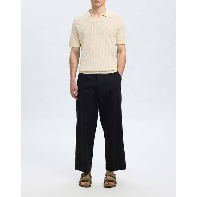 Product SELECTED SLHLINO SS KNIT CROCHET OPEN POLO base image