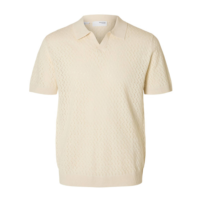Product SELECTED SLHLINO SS KNIT CROCHET OPEN POLO base image