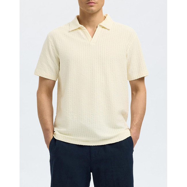 Product SELECTED SLHBLAKE SPLITNECK SS POLO base image