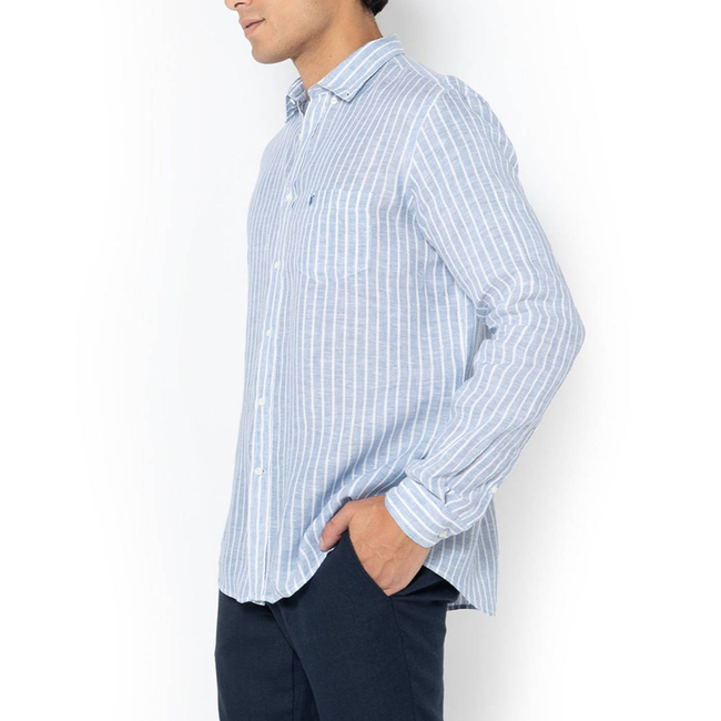 Product THE BOSTONIANS  ΠΟΥΚΑΜΙΣΟ ACORN ΛΙΝΟ REGULAR FIT Stripe LINEN Button-down Regular Fit base image