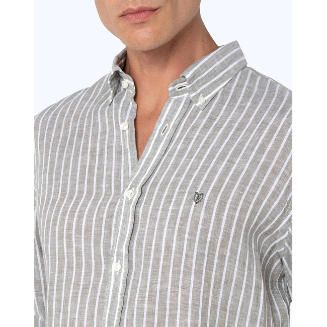 Product THE BOSTONIANS  ΠΟΥΚΑΜΙΣΟ ACORN ΛΙΝΟ REGULAR FIT Stripe LINEN Button-down Regular Fit base image