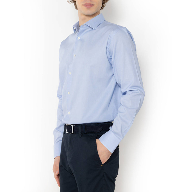 Product THE BOSTONIANS  ΠΟΥΚΑΜΙΣΟ ACORN ΠΟΠΛΙΝΑ CUSTOM FIT Stripe POPLIN Semi-rex Custom FIT base image