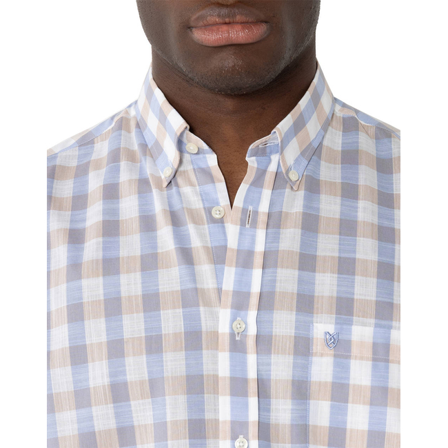Product THE BOSTONIANS MAVERICK SHIRT REGULAR FIT MedCheck SLUB Button-down Regular fit base image