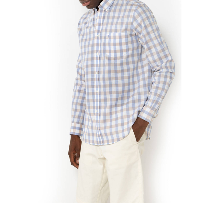 Product THE BOSTONIANS MAVERICK SHIRT REGULAR FIT MedCheck SLUB Button-down Regular fit base image