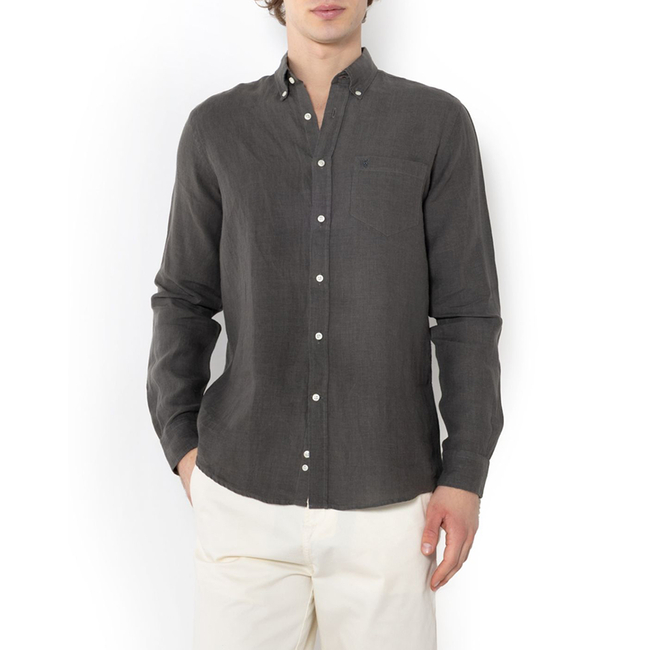 Product THE BOSTONIANS LINEN SHIRT REGULAR FIT Plain LINEN Button-down Regular Fit base image