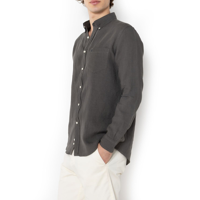 Product THE BOSTONIANS LINEN SHIRT REGULAR FIT Plain LINEN Button-down Regular Fit base image