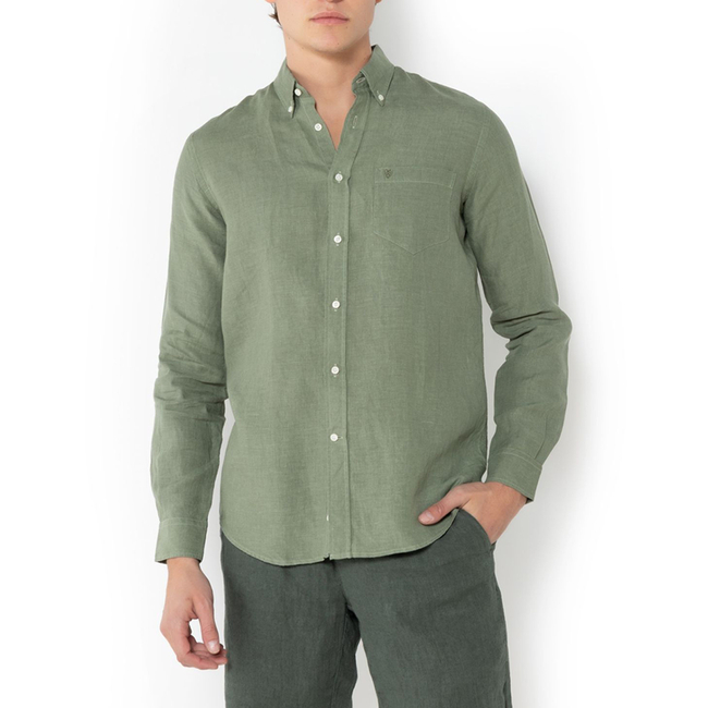 Product THE BOSTONIANS  ΠΟΥΚΑΜΙΣΟ ΛΙΝΟ REGULAR FIT Plain LINEN Button-down Regular Fit base image