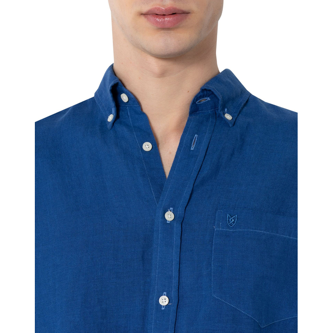Product THE BOSTONIANS LINEN SHIRT REGULAR FIT Plain LINEN Button-down Regular Fit base image