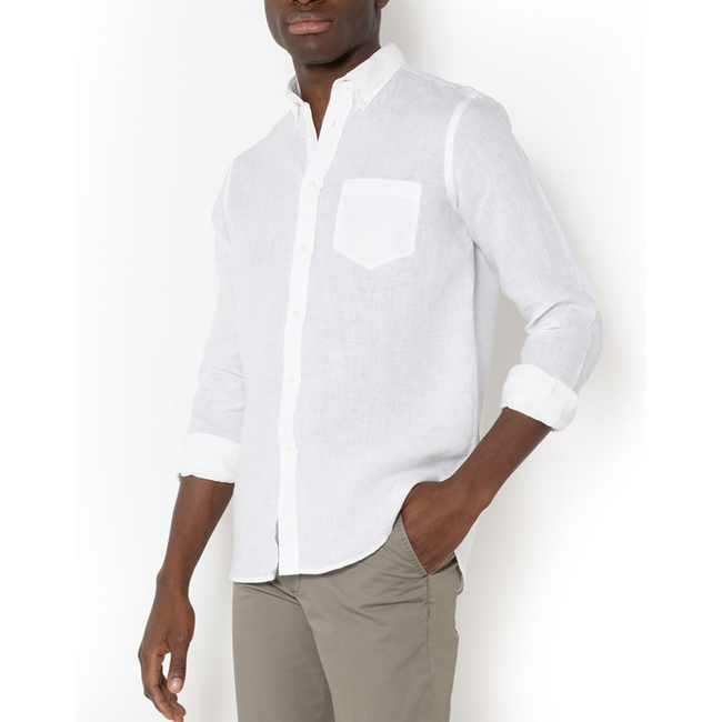 Product THE BOSTONIANS LINEN SHIRT REGULAR FIT Plain LINEN Button-down Regular Fit base image