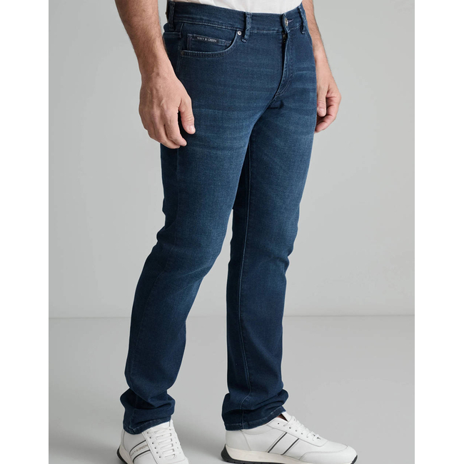 Product NAVY&GREEN LOW WAIST DENIM PANTS base image