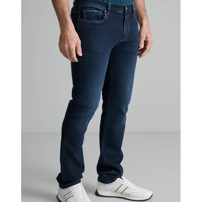 Product NAVY&GREEN DENIM PANTS NORMAL WAIST base image