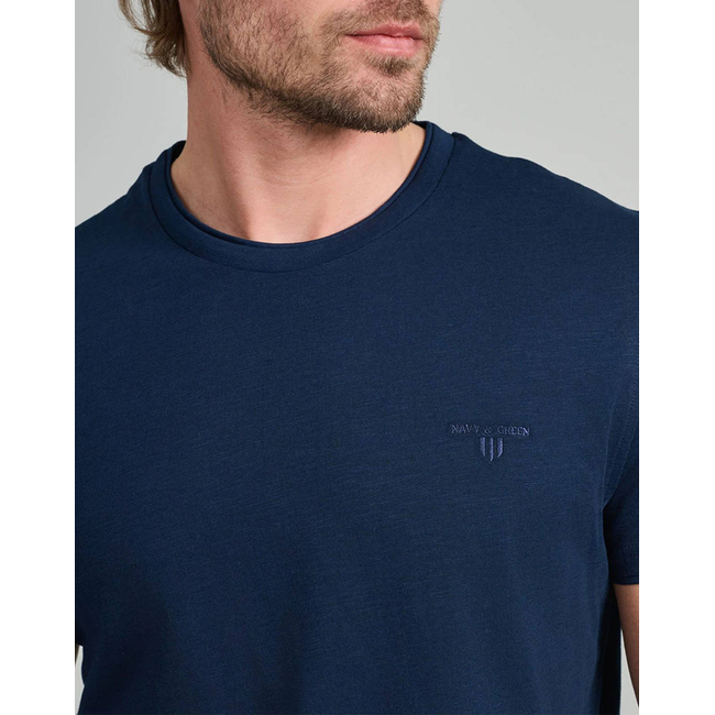 Product NAVY&GREEN V-NECK T-SHIRT base image