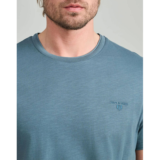 Product NAVY&GREEN V-NECK T-SHIRT base image