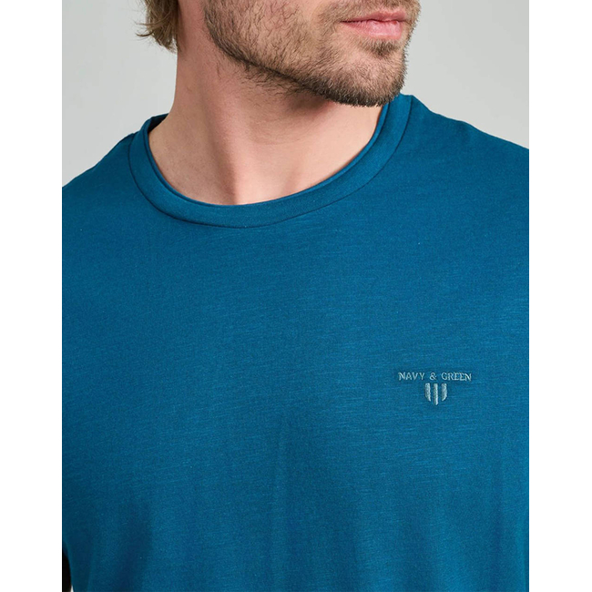 Product NAVY&GREEN V-NECK T-SHIRT base image