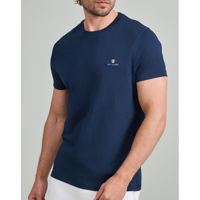 Product NAVY&GREEN V-NECK T-SHIRT base image