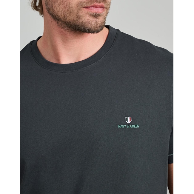 Product NAVY&GREEN V-NECK T-SHIRT base image