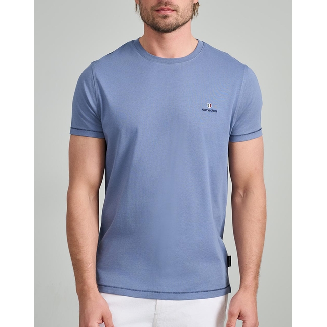 Product NAVY&GREEN V-NECK T-SHIRT base image
