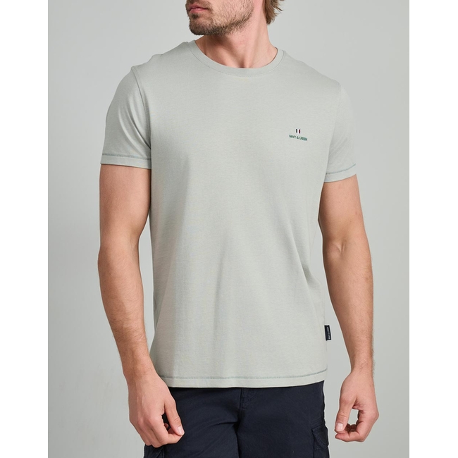 Product NAVY&GREEN V-NECK T-SHIRT base image