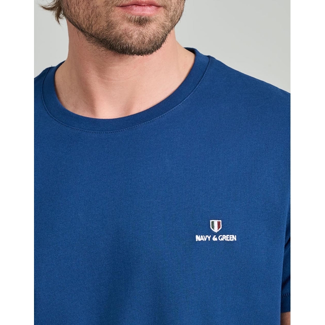 Product NAVY&GREEN V-NECK T-SHIRT base image